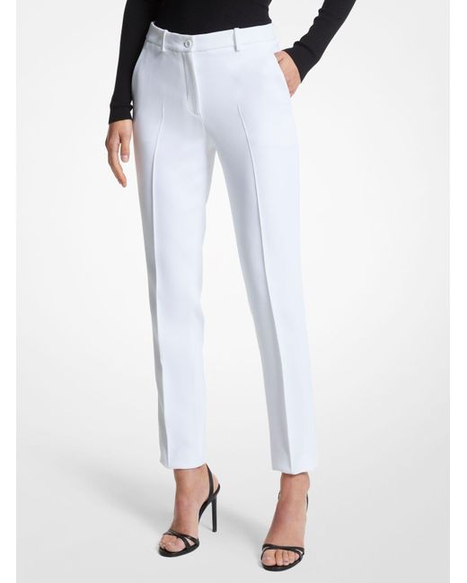 Pantalone Samantha in doppio crêpe sablé di Michael Kors in White