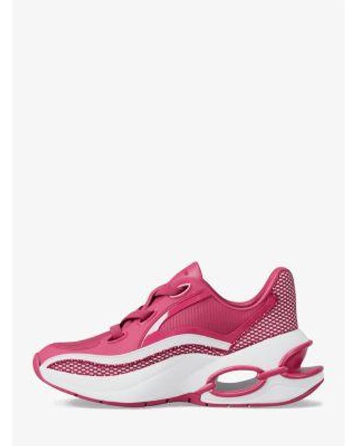 Michael Kors Pink Mk Toni Mixed-Media Trainers