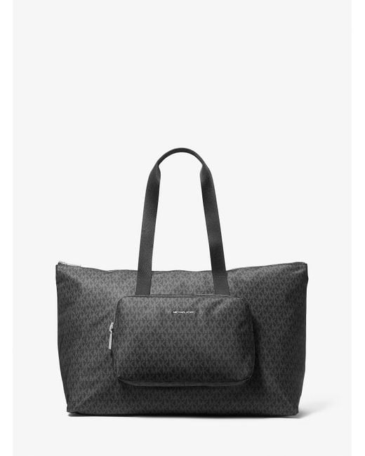 Mk Borsa Tote Tanner Grande Reversibile E Ripiegabile Con Stampa Logo di MICHAEL Michael Kors in Black