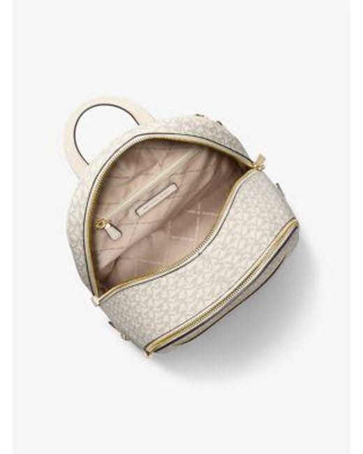 Michael Kors Natural Rhea Medium Signature Logo Backpack