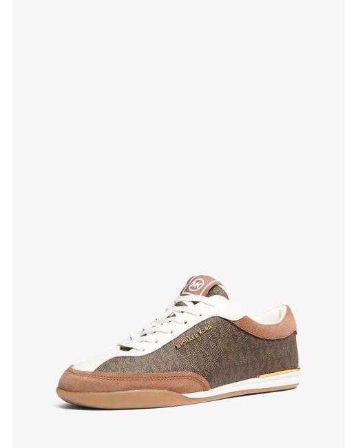 MICHAEL Michael Kors Brown Mk Nolan Signature Logo Trainers