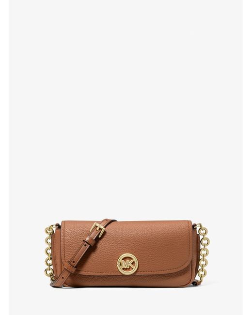 MICHAEL Michael Kors Brown Mk Nolita Small Pebbled Leather Crossbody Bag