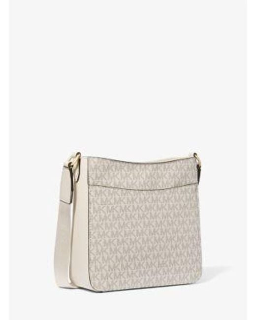 Michael Kors Natural Jet Set Travel Small Signature Logo Crossbody Messenger Bag Vanilla