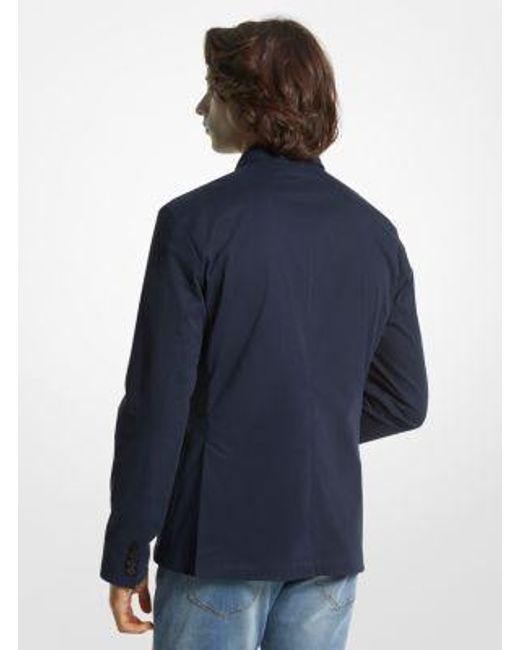 Michael Kors Blue Stretch Cotton Twill Blazer for men