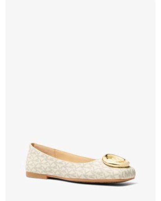 MICHAEL Michael Kors Natural Milan Signature Logo Ballet Flat