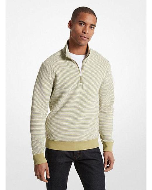 Michael Kors Natural Cotton Blend Half-zip Sweater for men