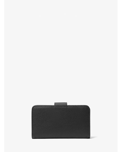 Michael Kors White Mk Pop Charm Medium Pebbled Leather Wallet