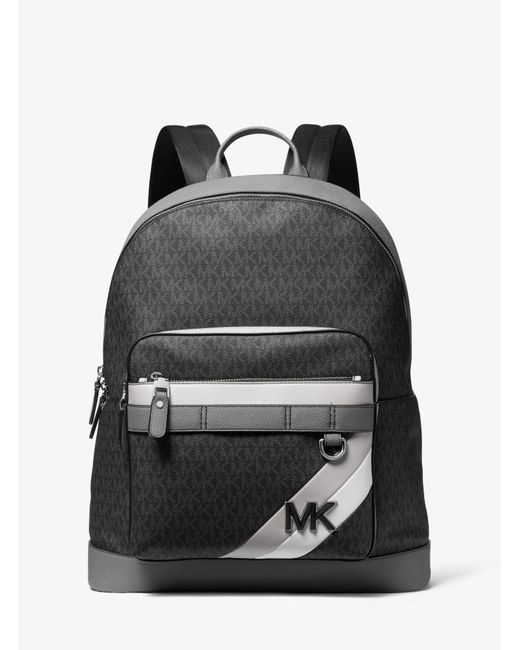 Michael Kors Hudson Logo Stripe Backpack in Black for Men | Lyst