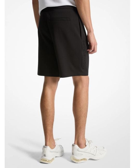 Michael Kors Black Mk Embossed Logo Cotton Blend Shorts for men