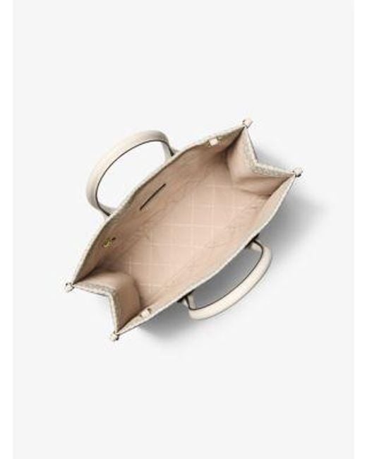 Michael Kors Natural Mirella Medium Signature Logo Tote Bag