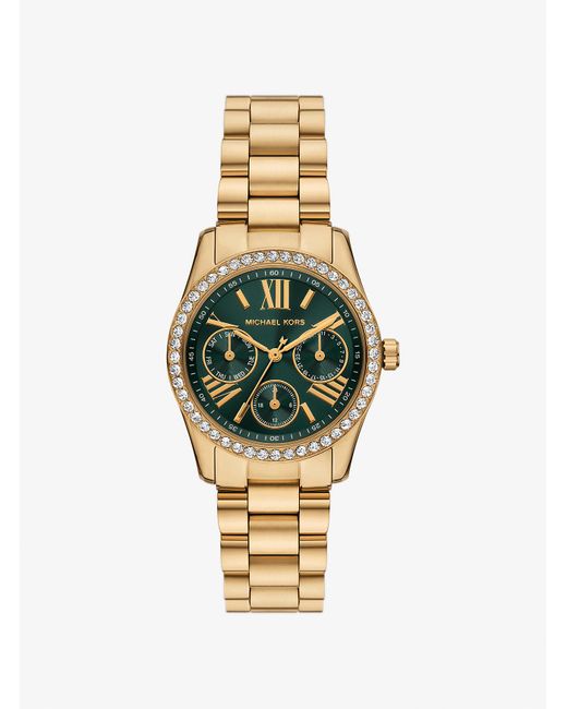 Mk Mini Montre Lexington Dorée À Pierres Pavées Michael Kors en coloris Metallic