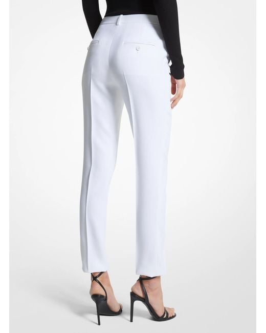 Michael Kors White Samantha Double Crepe Sablé Slim-leg Pants