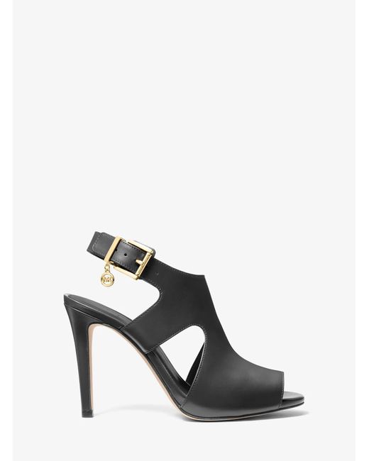 MICHAEL Michael Kors Black Mk Harper Leather Sandal