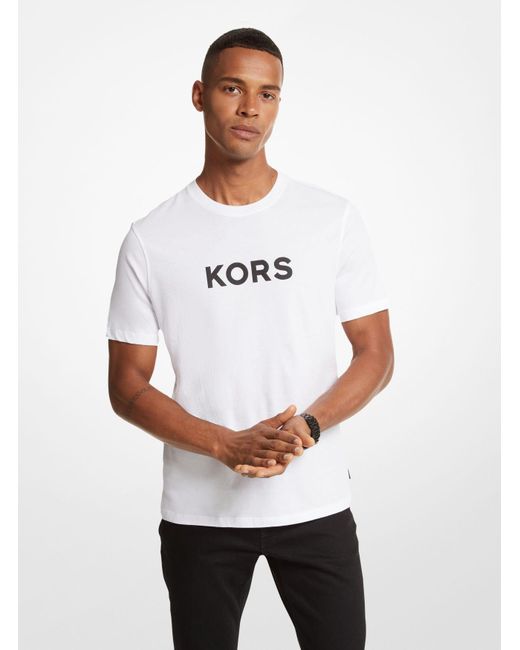 Camiseta de algodón con estampado KORS Michael Kors de hombre de color White