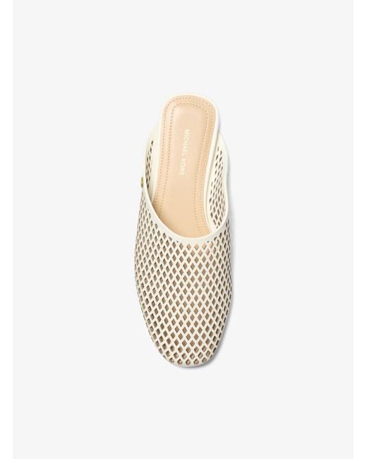 Michael Kors White Cady Perforated Leather Mule