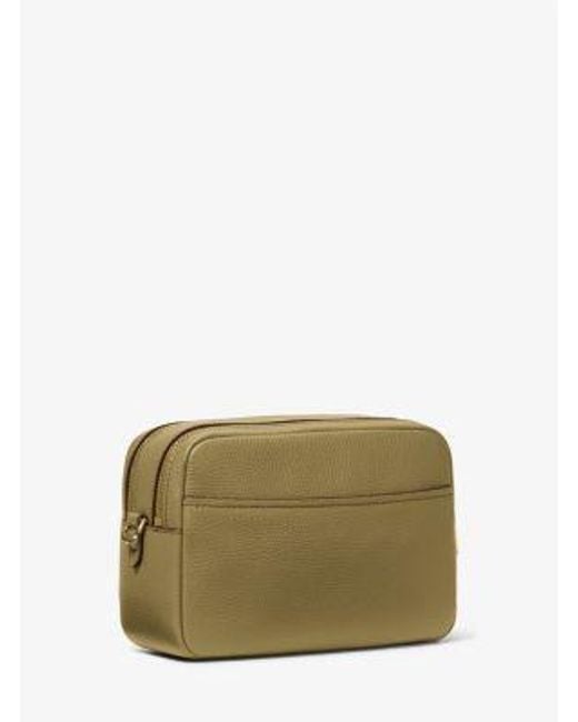 Michael Kors Green Mk Bryant Medium Pebbled Leather Camera Crossbody Bag