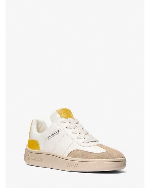 Michael Kors White Kai Mixed-Media Sneaker