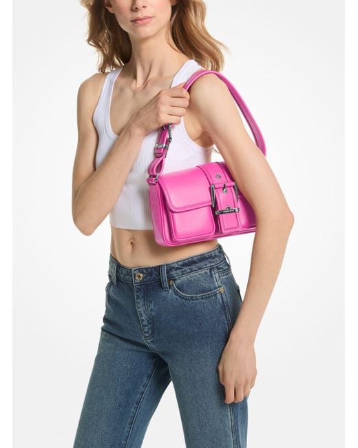 Michael Kors Pink Colby Medium Leather Shoulder Bag