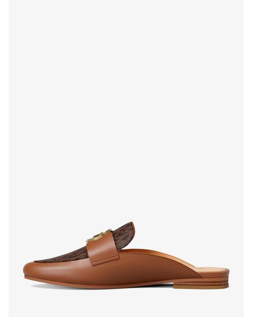 MICHAEL Michael Kors Brown Mk Mckenzie Logo And Leather Mule