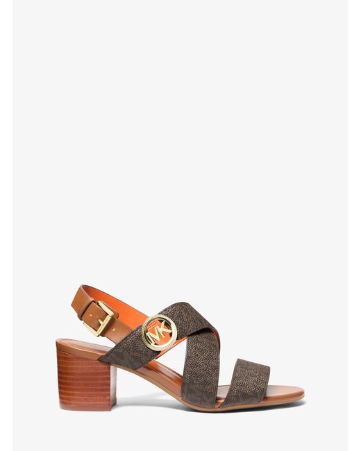 MICHAEL Michael Kors Brown Mk Vera Flex Signature Logo Sandal