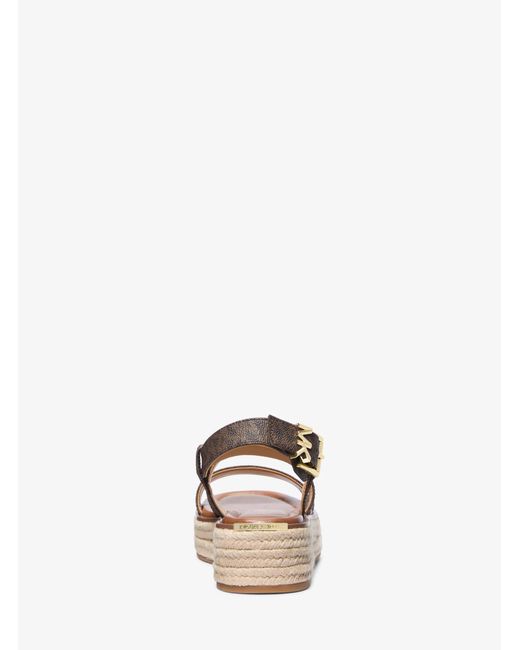 MICHAEL Michael Kors Natural Lynn Signature Logo Platform Espadrille Sandal