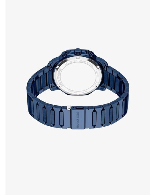 Michael Kors Blue Oversized Prescott-Tone Watch for men