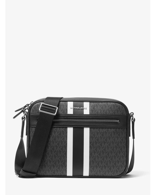 Michael Kors Hudson Logo Stripe Camera Bag in Black for Men Lyst