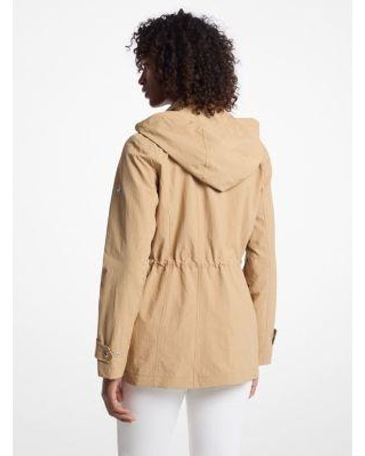 Michael Kors Natural Woven Hooded Anorak