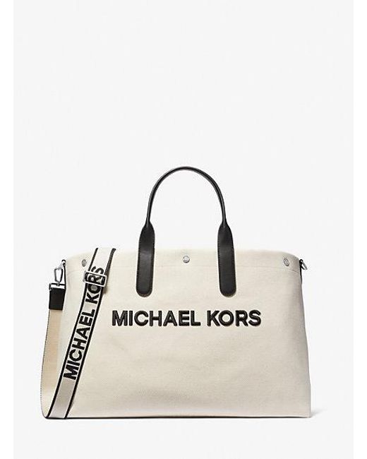 Michael Kors Natural Mk Brooklyn Oversized Cotton Canvas Tote Bag for men