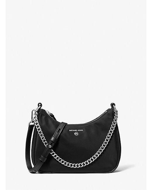MICHAEL Michael Kors Black Mk Jet Set Medium Nylon Gabardine Crossbody Bag