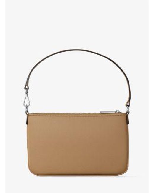 Michael Kors Natural Jet Set Small Pebbled Leather Convertible Wristlet