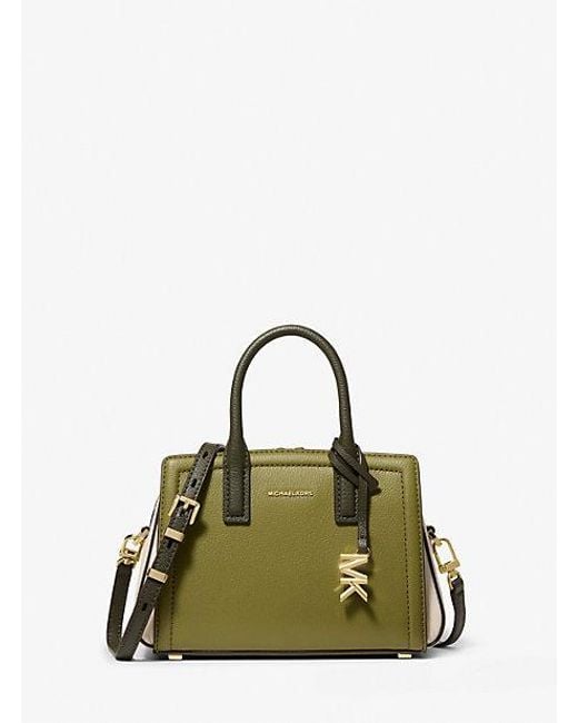 Michael Kors Green Mk Laila Extra-Small Pebbled Leather Crossbody Bag