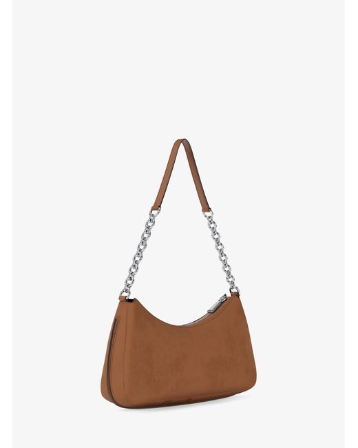 MICHAEL Michael Kors White Mk Nolita Medium Nubuck Chain Pochette