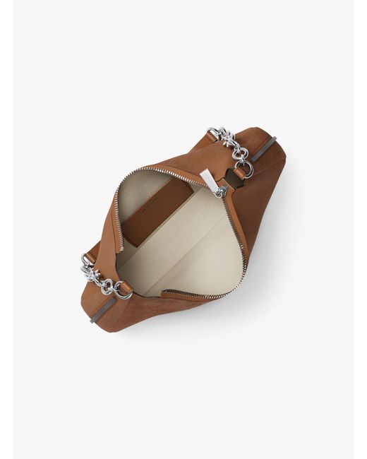 MICHAEL Michael Kors White Mk Nolita Medium Nubuck Chain Pochette