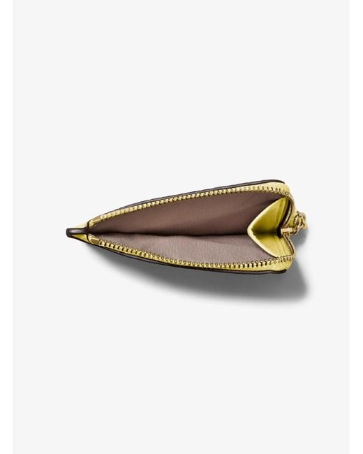 MICHAEL Michael Kors Metallic Jet Set Small Pebbled Leather Card Case Wristlet
