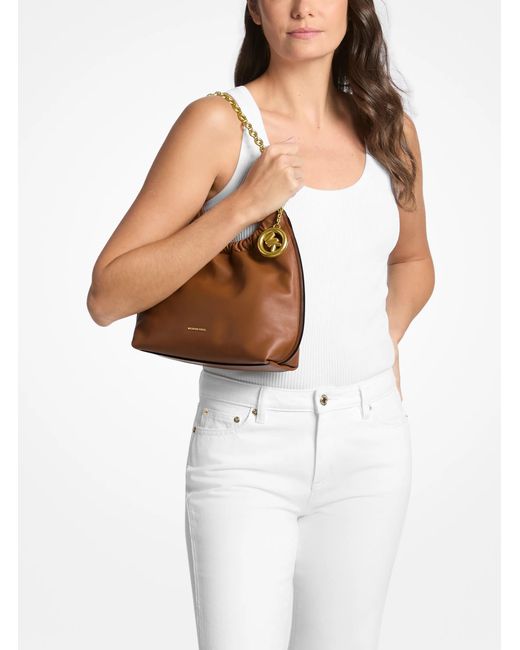 MICHAEL Michael Kors Brown Mk Indie Medium Leather Pochette