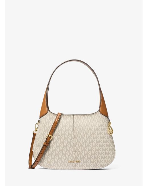 MICHAEL Michael Kors Natural Mk Alice Small Signature Logo Shoulder Bag