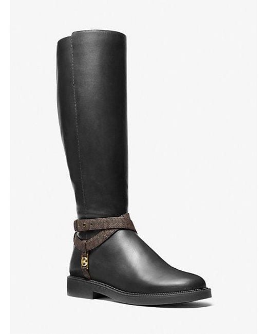 MICHAEL Michael Kors Brown Mk Abigail Leather Riding Boot