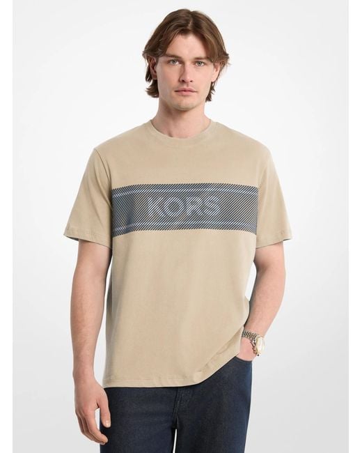 Michael Kors Natural Mk Cotton Jersey Logo T-Shirt for men
