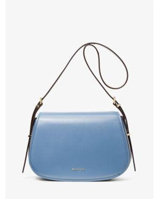 Michael Kors Blue Lydia Medium Leather Crossbody Bag