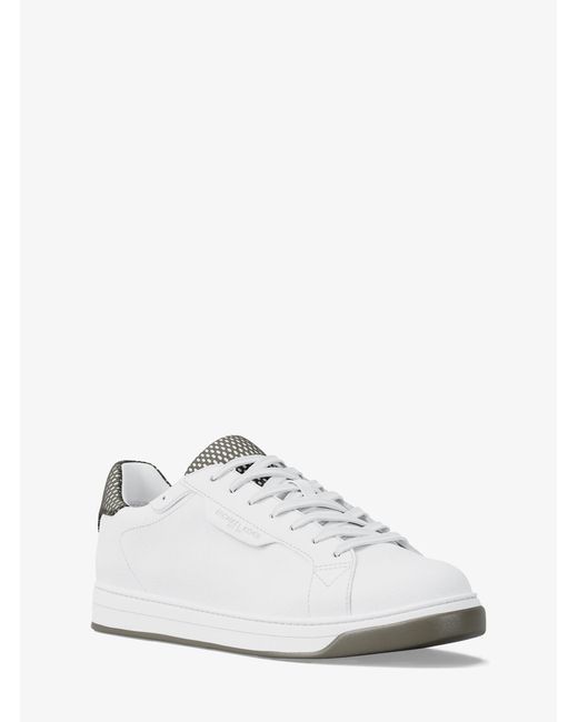Michael Kors White Mk Keating Leather Trainers for men