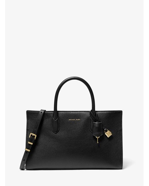 MICHAEL Michael Kors Black Scarlett Medium Leather Satchel