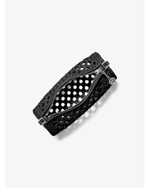 MICHAEL Michael Kors Black Mk Izzy Small Crocheted Barrel Pochette