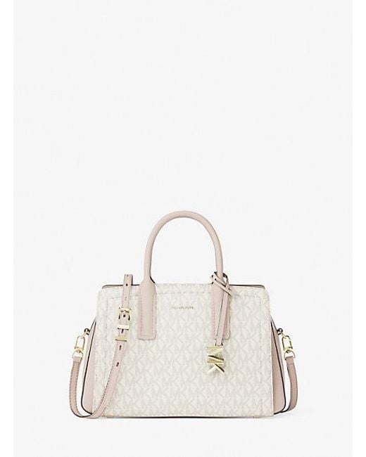 Michael Kors Natural Laila Small Signature Logo Satchel