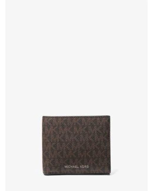 Michael Kors Gray Hudson Signature Logo Billfold Wallet for men