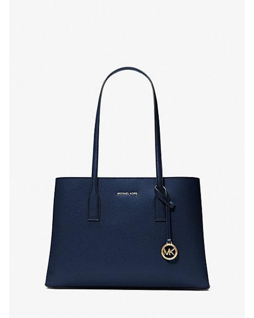 MICHAEL Michael Kors Blue Mk Ruthie Medium Pebbled Leather Tote Bag