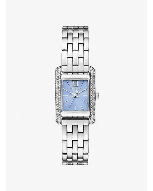 Michael Kors White Mini Monroe Pavé-Tone Watch