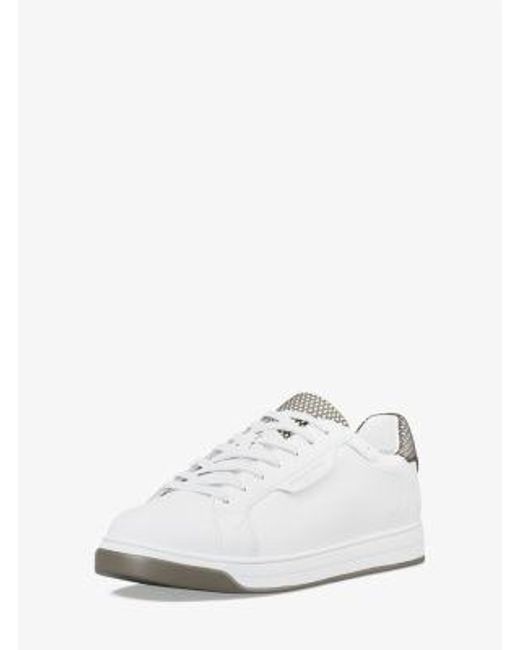 Michael Kors White Mk Keating Leather Trainers for men