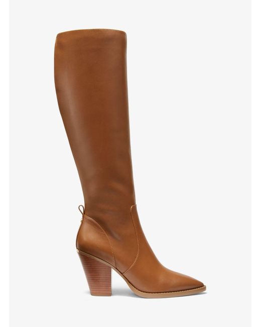 MICHAEL Michael Kors Brown Dover Leather Knee Boot