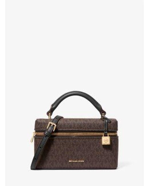 Michael Kors Brown Mk Jana Extra-Small Signature Logo Convertible Crossbody Bag